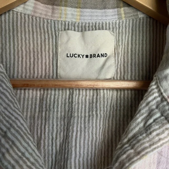 Lucky Brand Women's Plaid Printed Camp Shirt - Picture 3 of 5